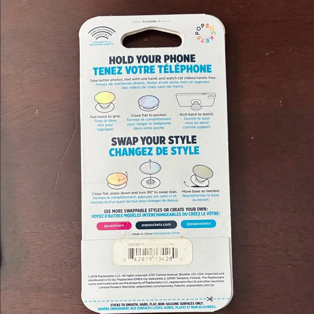 PopSocket Black and White Floral PopGrip